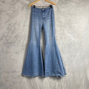 Free People Just Float On Flare Jeans Light Wash Blue High Rise Bell Bottom 26